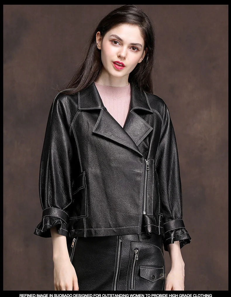 2023 Genuine Leather Jacket Autumn Winter Jacket Women 100% Real Sheepskin Coat Female Streetwear Bomber Jackets MY3738