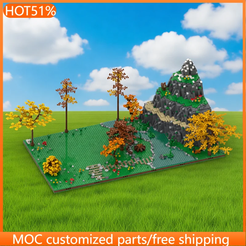 2585 pièces – Diorama naturel personnalisable pour la cabane A-Frame – Blocs de construction modulaires MOC personnalisables – Jouet de construction DIY pour garçons – Cadeaux de vacances