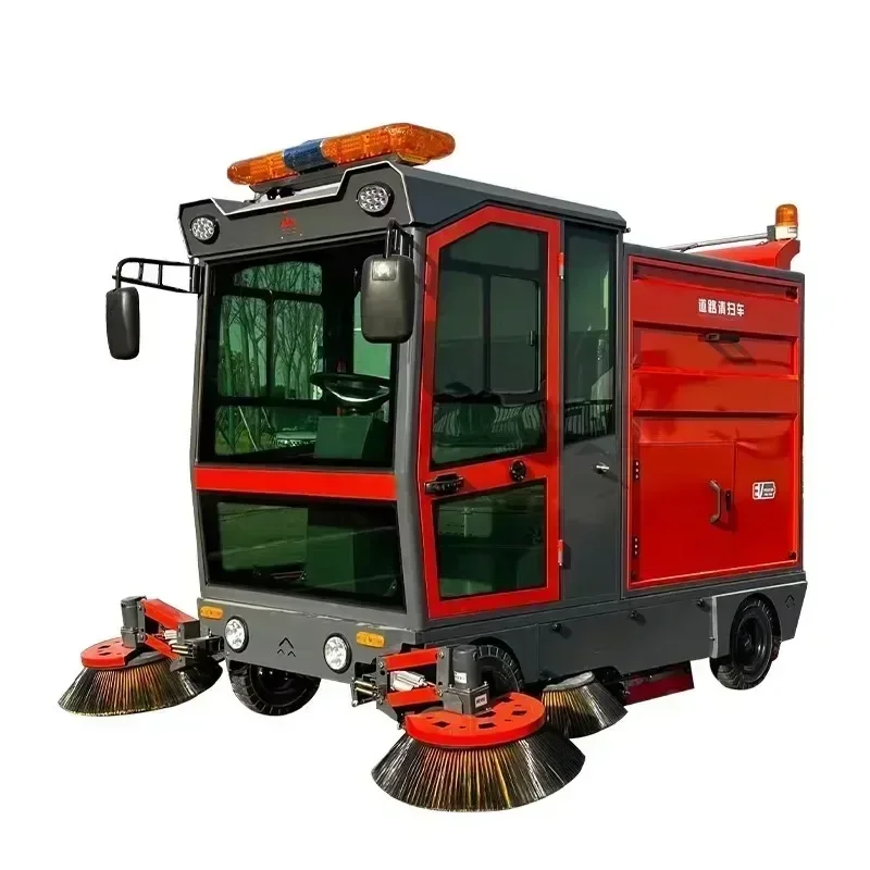 Driving Broom Cleaning Machine Road Sweeper Powerful Electric Fully Enclosed Sweeper