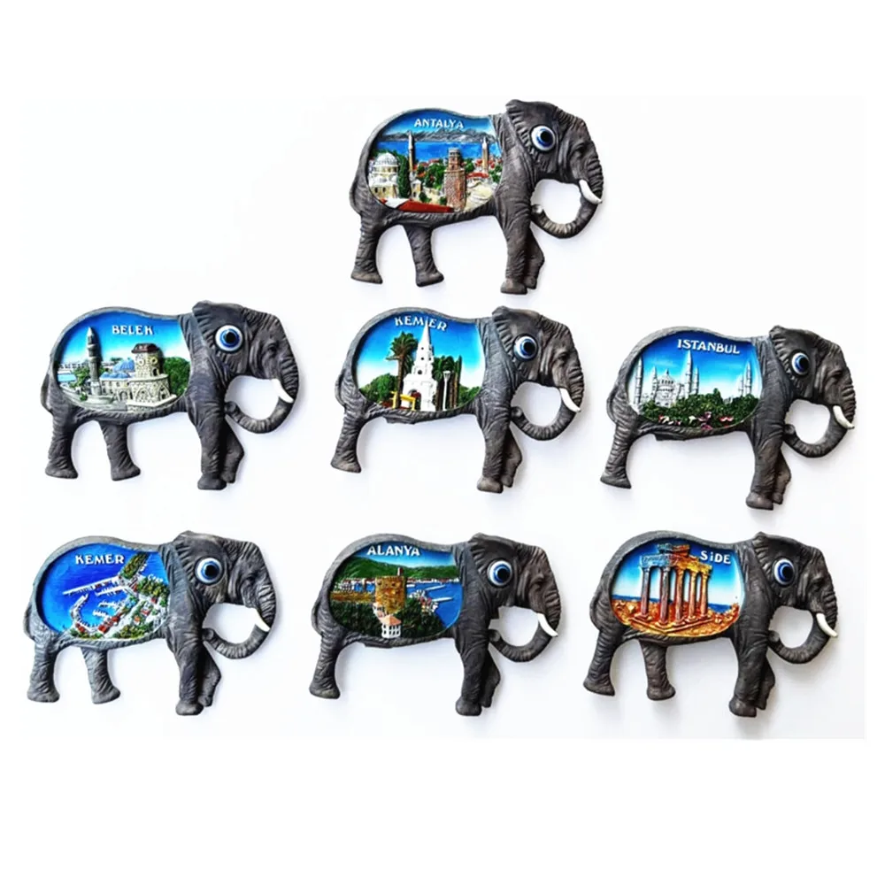 

Europe Turkey Elephant Tourist Souvenir Magnetic Sticker Fridge Magnets Refrigerator Decoration Articles Handicraft Gifts