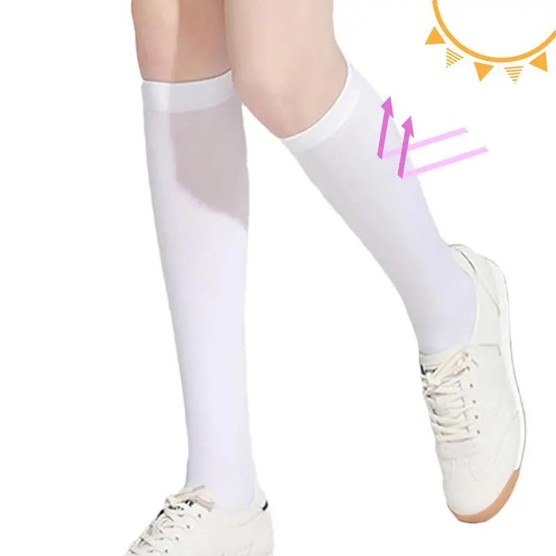 Golf Socks Women Ice Silk UPF50 Sun Protection Golf Cool Socks UV Proof High Elastic Soft Breathable Sun Protection Socks