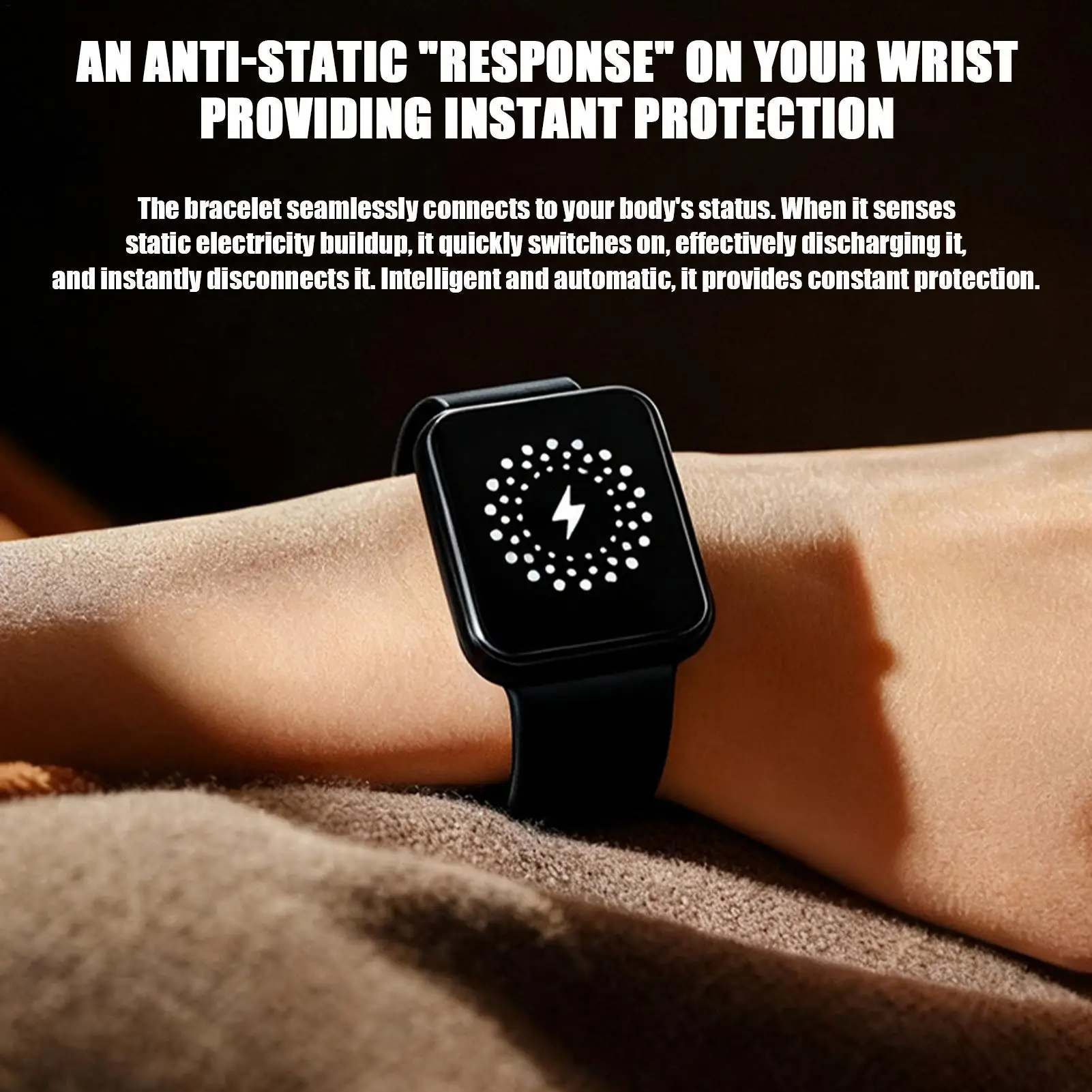 Pulseira antiestática, leve, de longa duração da bateria, elimina o corpo, eletricidade estática, pulseira de pulso para homens, mulheres, meninos