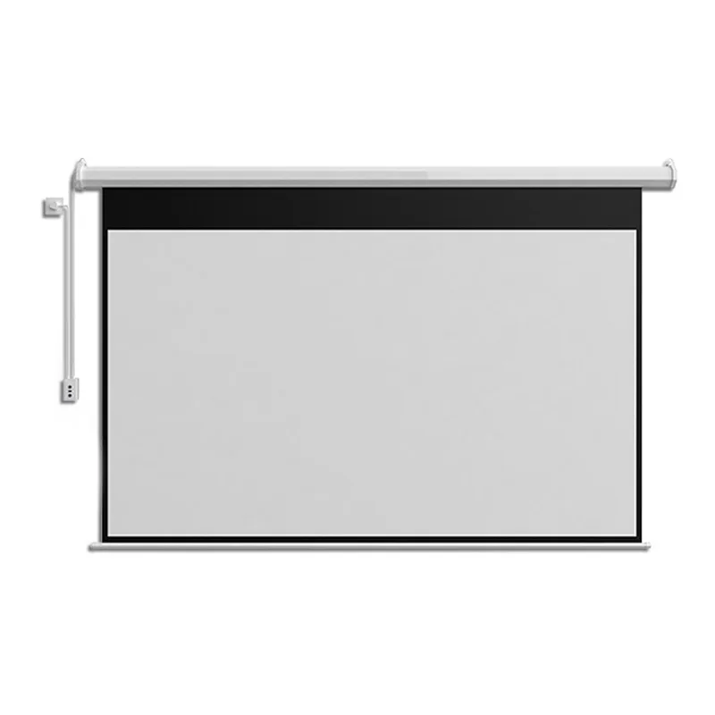 100 Inch 16:9 Embedded Electric Projection Screen, Automatic Lifting Remote Control Wall Hanging Projector Screen