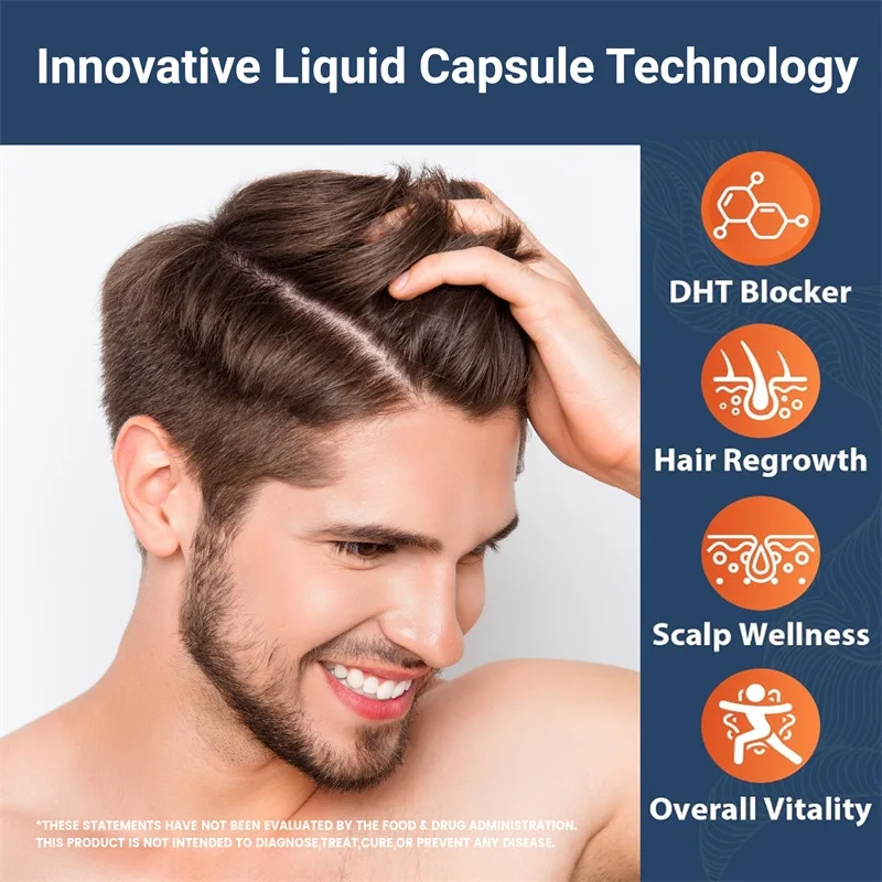 حاصرات DHT للرجال - تحتوي على المنشار بالميتو والبيوتين لتعزيز نمو الشعر الطبيعي وتغذية الشعر وتعزيز الامتصاص
