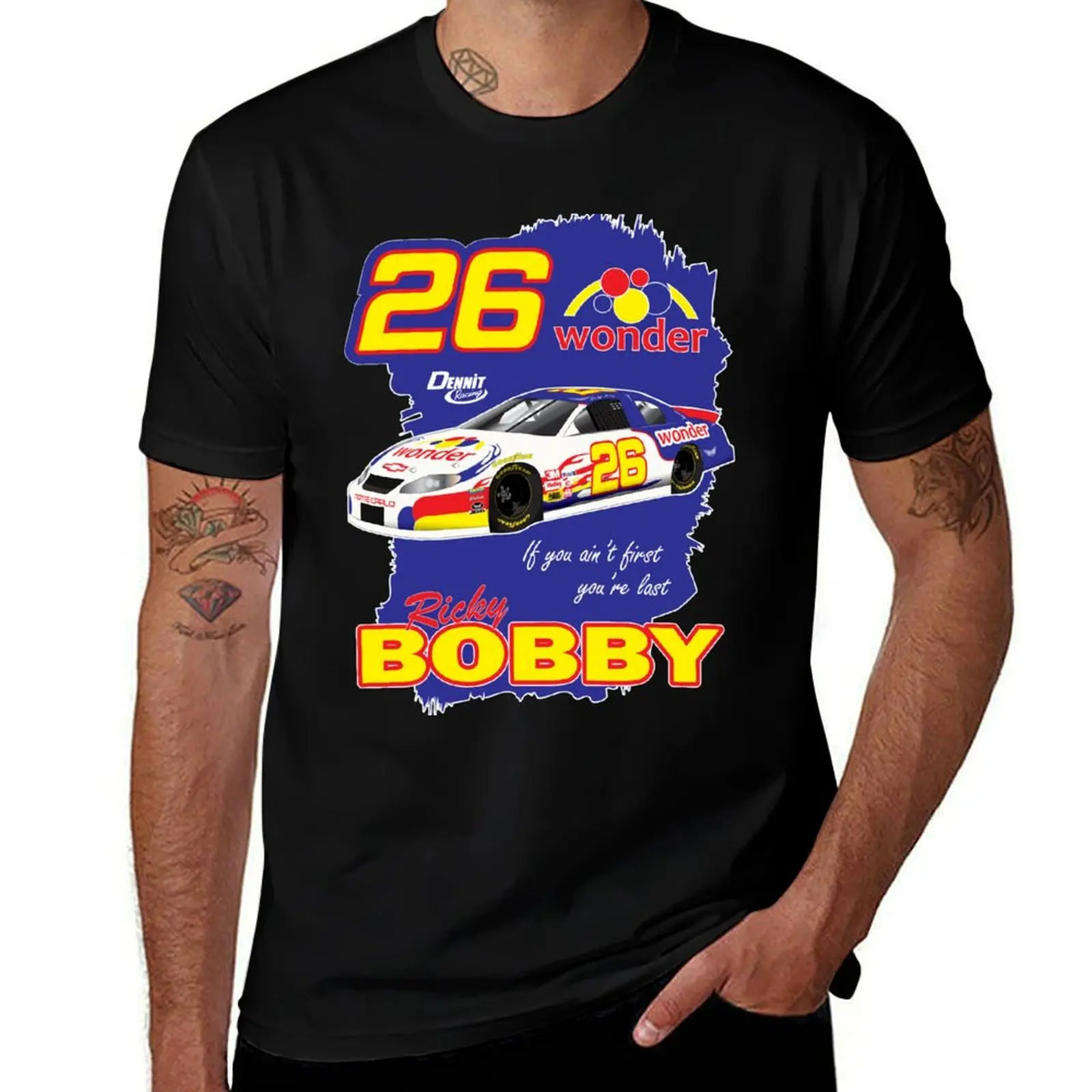 Ricky Bobby If you ain't first you're last T-Shirt Fashion Print Casual Short Sleeve T-Shirt