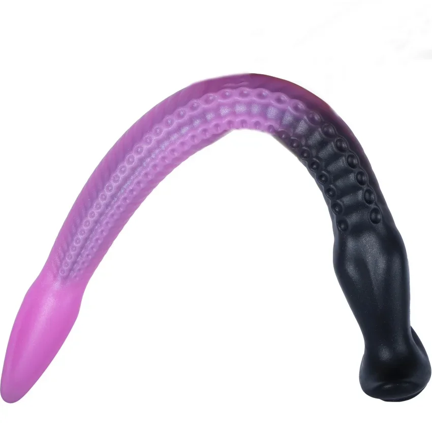 Luminous Eel Anal Tail Butt Plug Adult Sex Toys Silicone Textured Scale Glow in Dark Flexible Curved Long Tail S/M/L