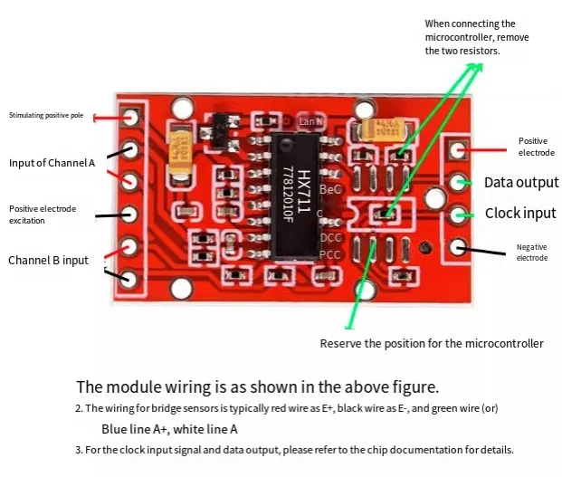 Módulo AD dedicado HX711 para módulo de medição de força do sensor de pesagem com canais duplos e resolução de 24 bits 10pcs
