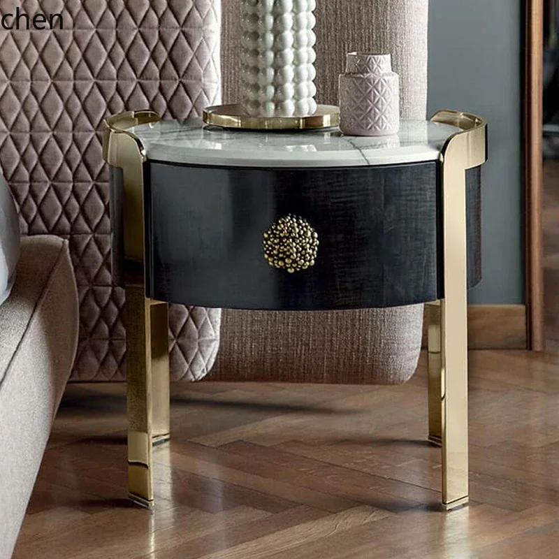 YFY  marble countertop bedside table modern light luxury designer Doris bedroom