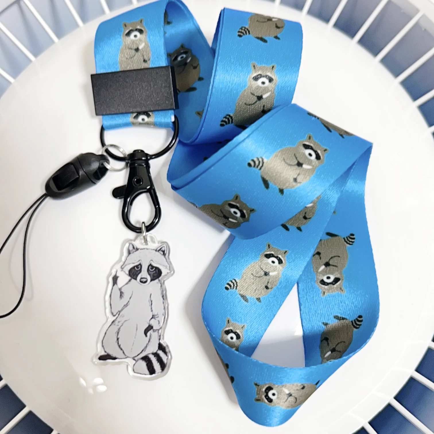 SZ cocoFree Raccoon Lanyard For Key Neck Strap Lanyard Card ID Badge Holder Key Chain Key Holder Hang Rope Key Rings Kid Gifts