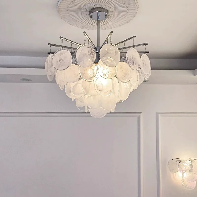 Murano green round Glass Chandelier led French Romantic lamp for Bedroom Living Room Modern Dining Room Decor Colored Glass lamp