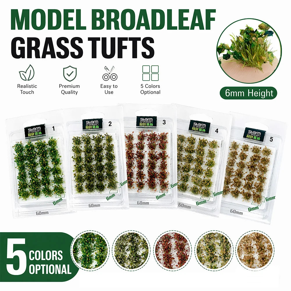 Diy Landscape Materials Small Leaves Grass Clusters Model Kits Handmade Building Sand Table Diorama Accessory 1box