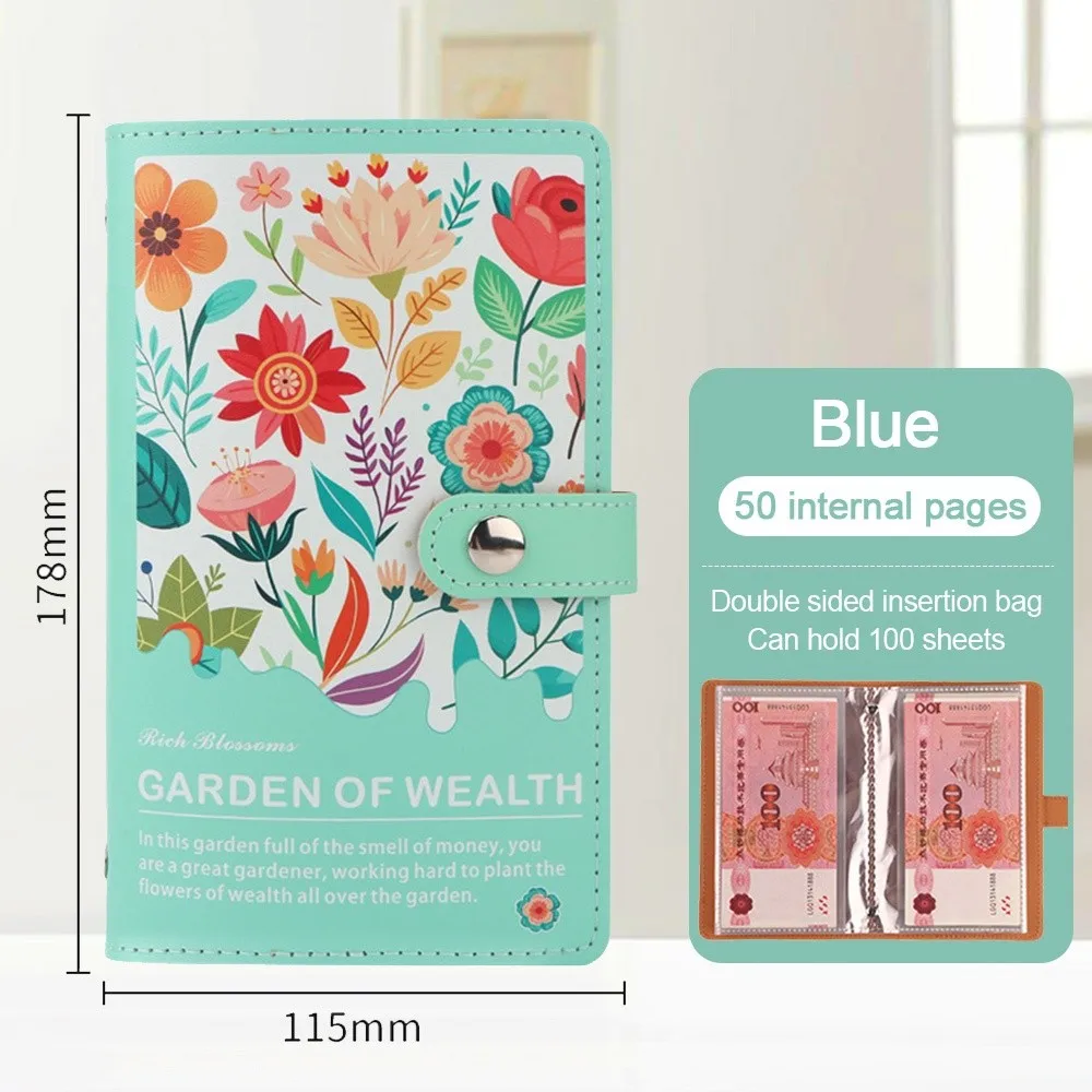 100 envelopes para economia de dinheiro Challeng PU multifuncional mini fichário desafio para economizar dinheiro reutilizável