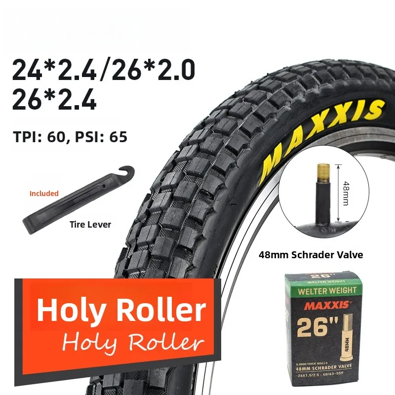 

Maxxis Holy Roller Mountain Bike Tires Inner And Outer Tubes 26x2.2 26x2.4 27x.75 29x2.5 Steel Wire Not Support V...
