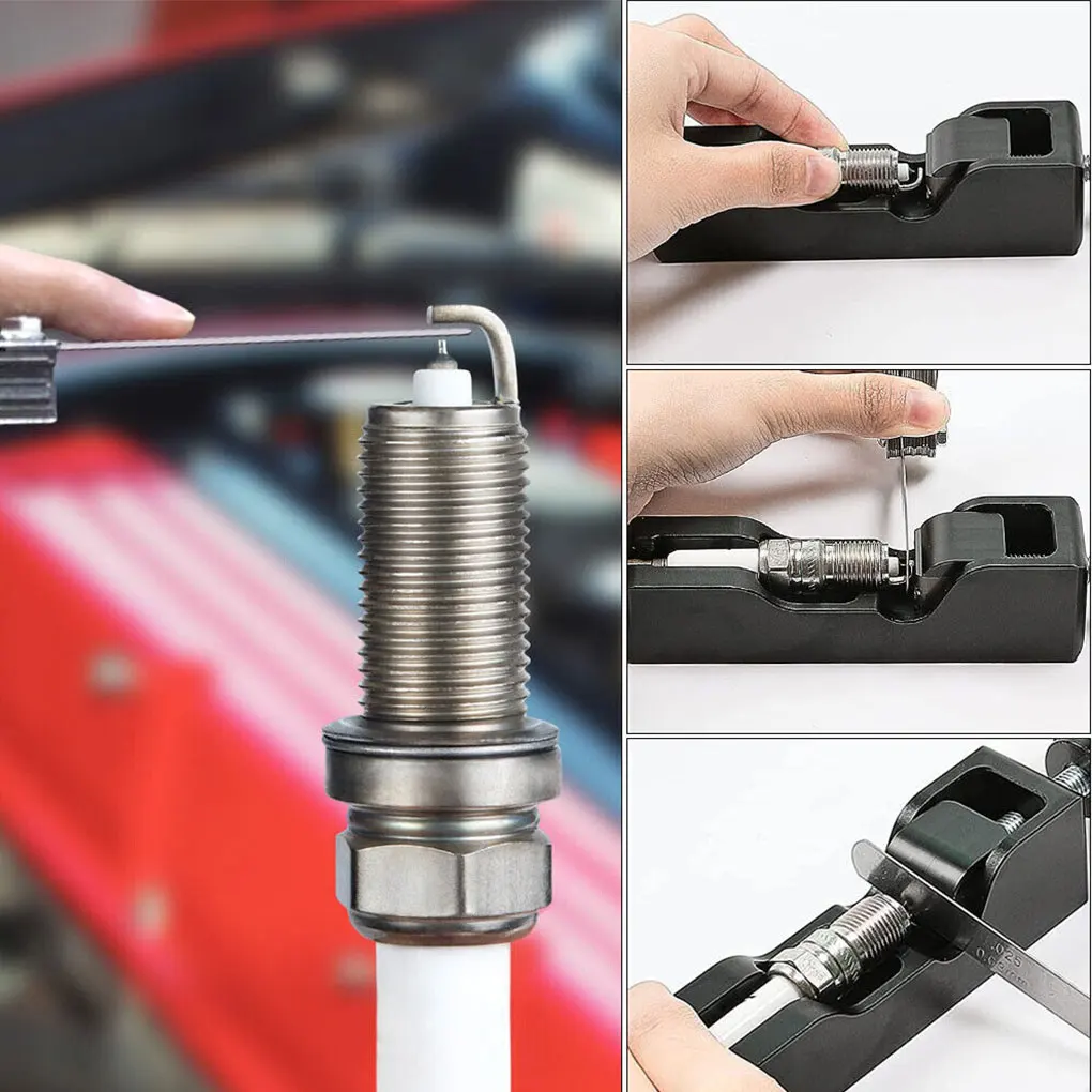 Universal Spark Plug Gap Tool Electrode Compresses with Feeler Gauge Adjustment Removal Tool