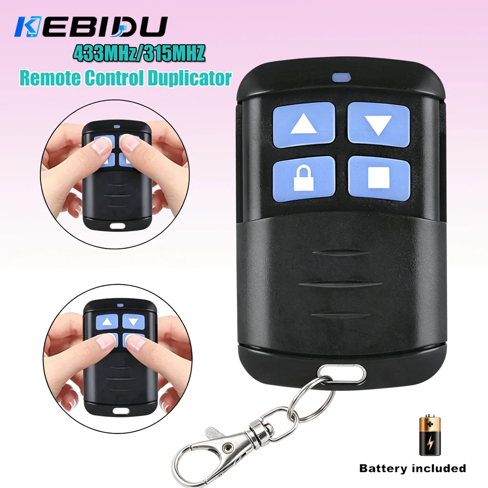 KEBIDU 315MHz/433MHz Remote Control Duplicator for Garage Door and Electric Gate Opener 4CH Wireless Clone Switch Replacement