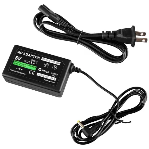 Para cargador PSP adaptador de CA cargador de pared cable de alimentación Compatible con Sony PSP PlayStation 1000 2000 3000 enchufe UE EE. UU.
