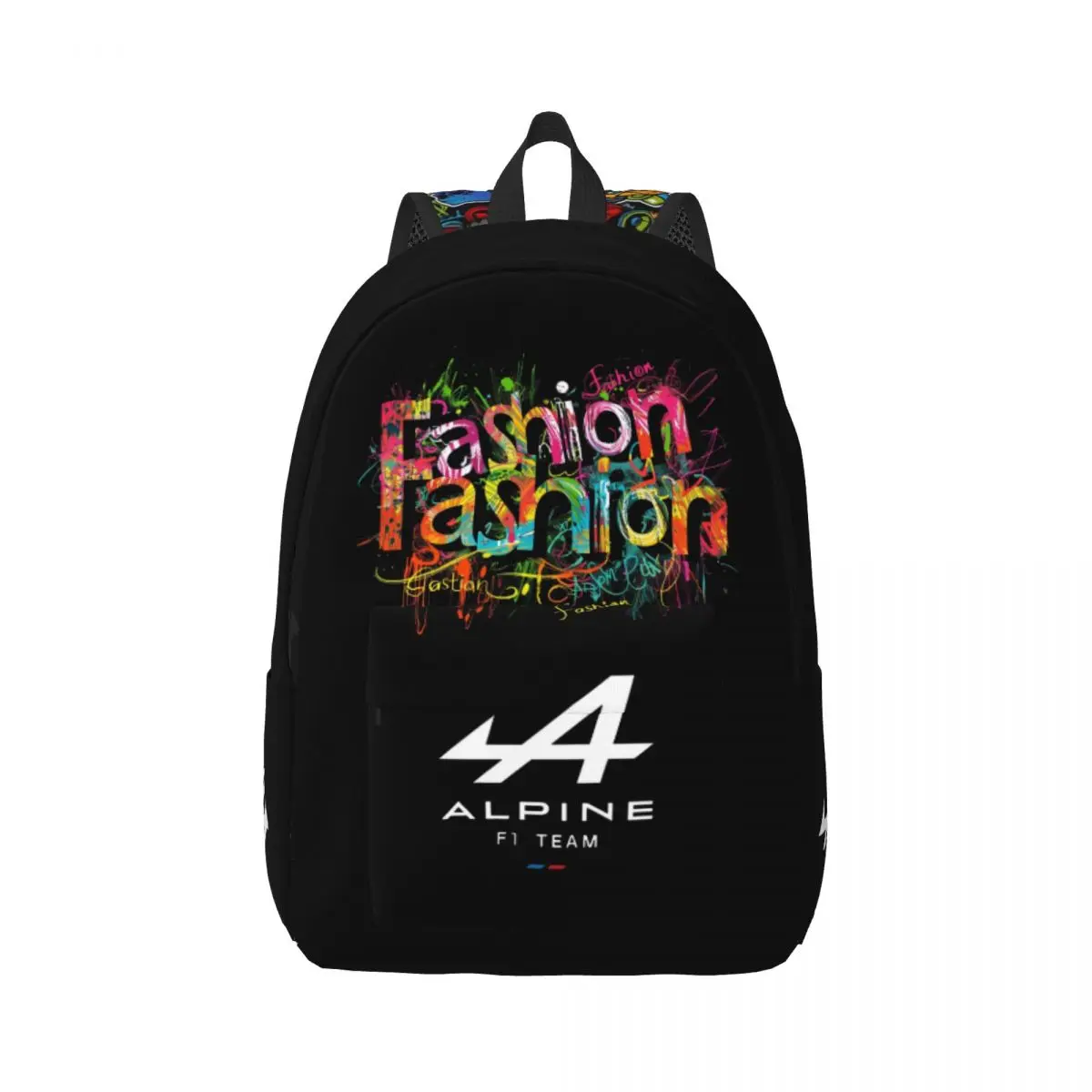 Fashion Art Word, Alpine F1 Team Logo Mochila de estudante elegante e moderna, confortável e durável