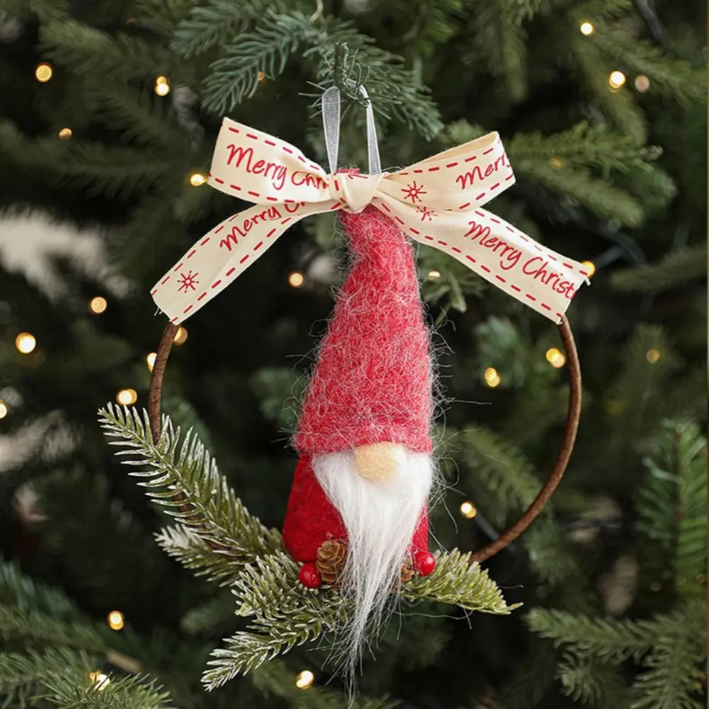 Red Christmas Bird Rudolf Doll Pendant Handmade Exquisite Vine Bird Bells Pendant Knitted Christmas Tree Hanging Bells