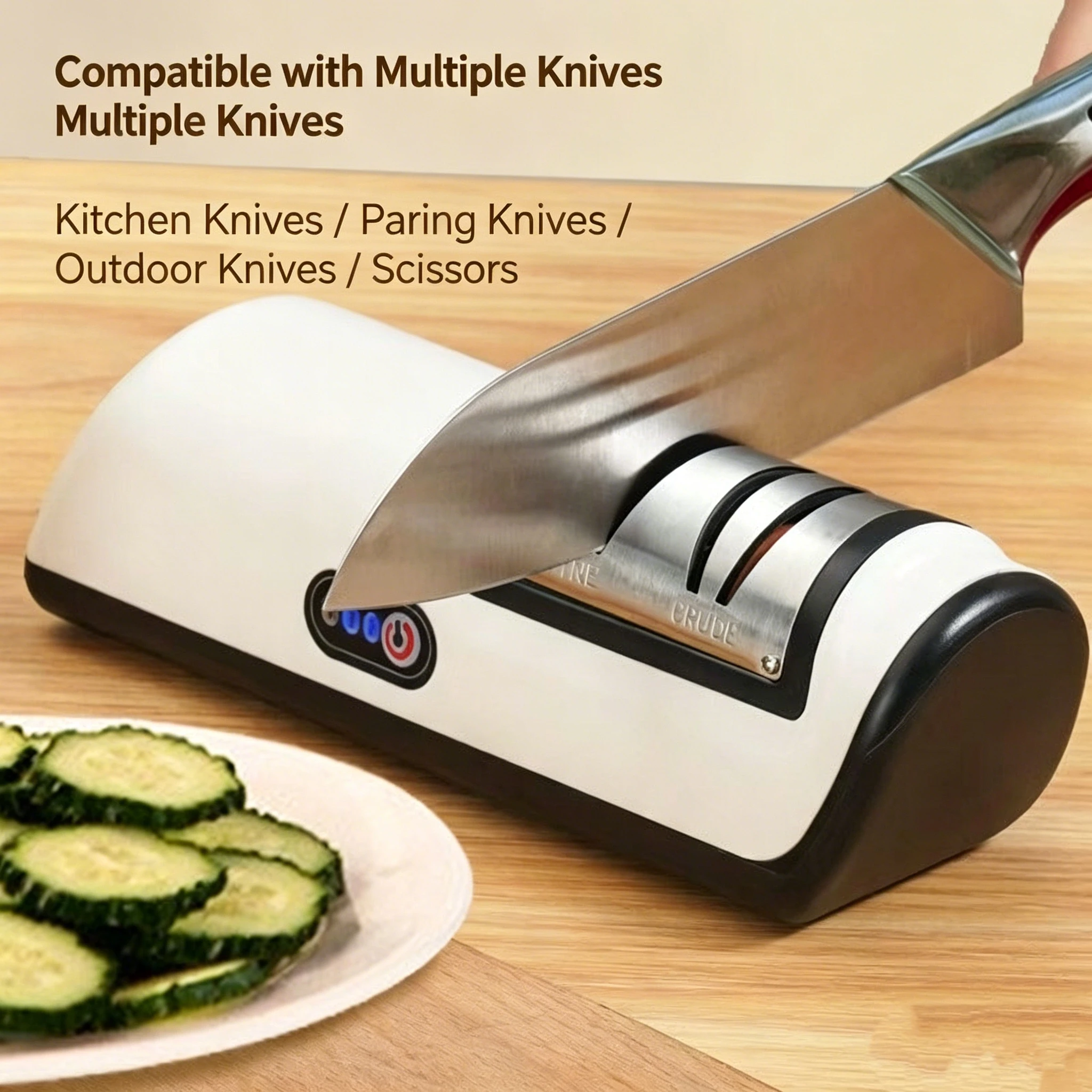 Kitchen Electric Knife Sharpener Multifunctional Automatic Professional 4 Gears Electric Knife Sharpener Kitchen Accessories