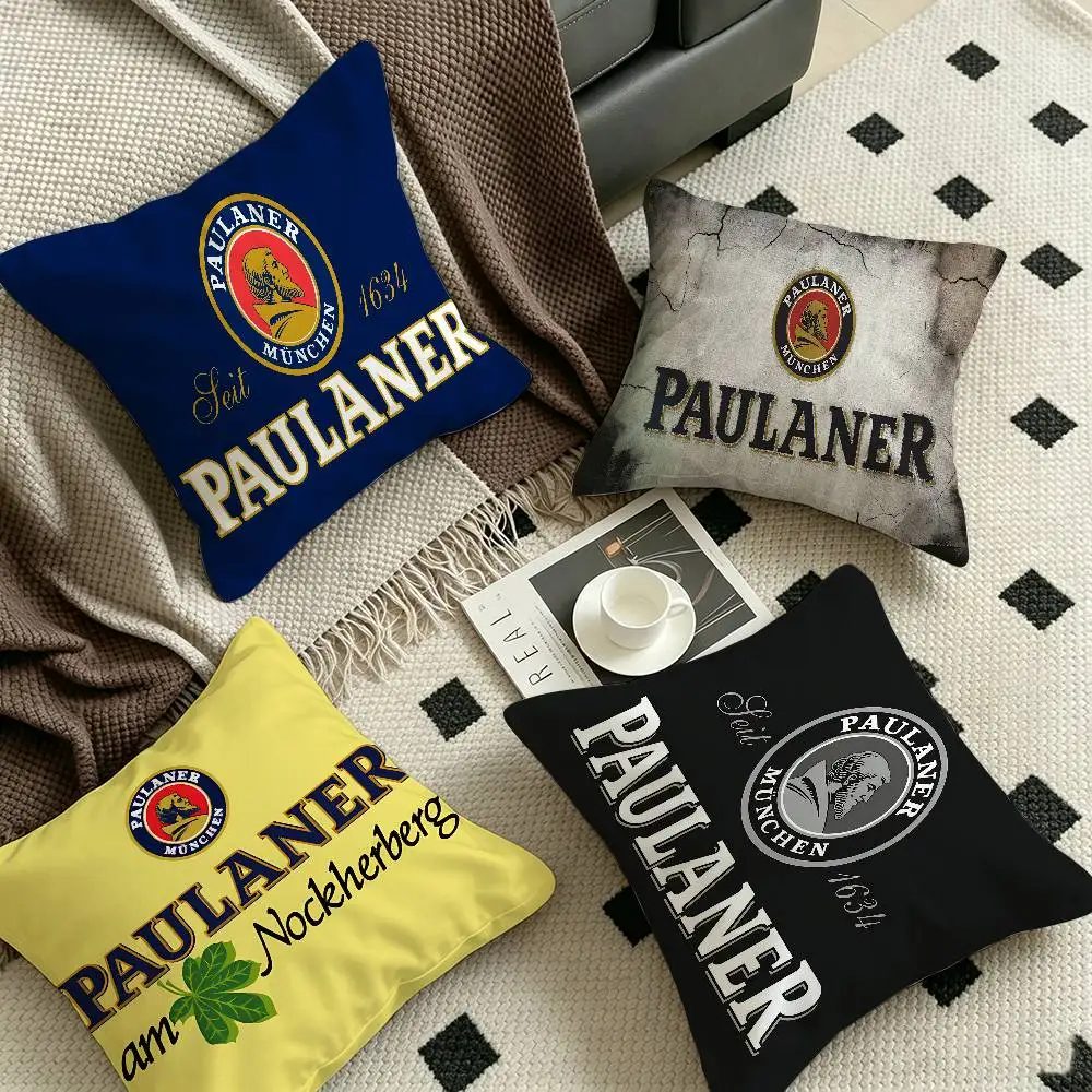 German Beer P-Paulaners Cushion Cover Pillowcase Upholstery Sofa Throw Pillow Home Decor Pillowcas