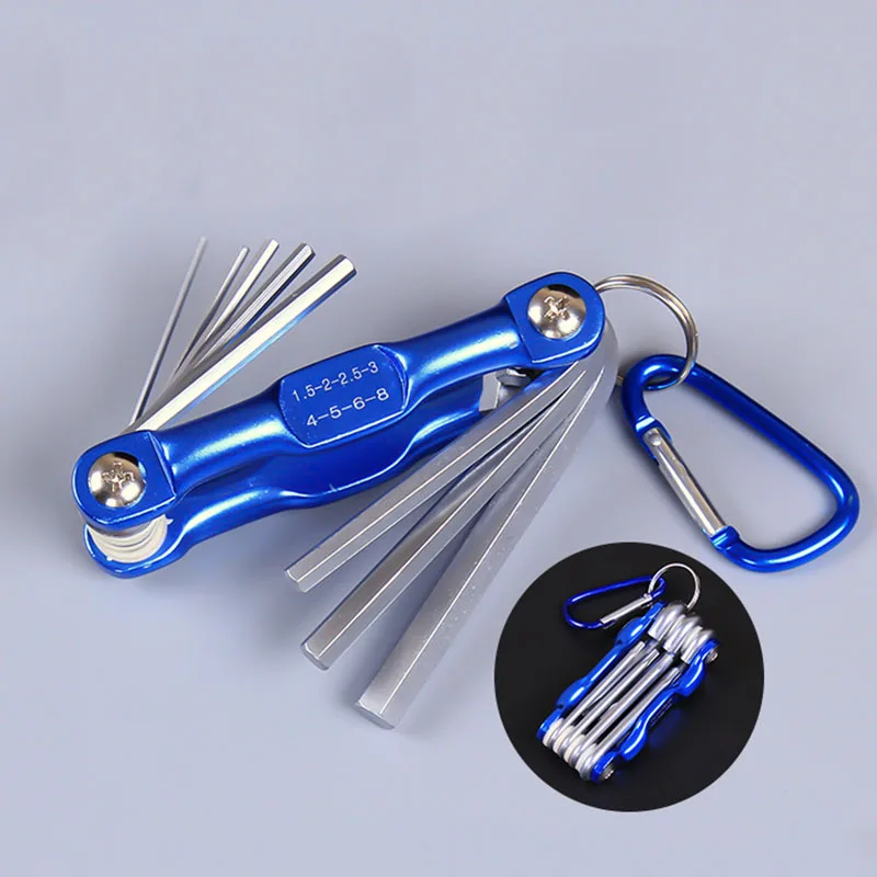 Folding Hex Wrench Metal Metric Allen Wrench Set Hexagonal Screwdriver Hex Key Wrenches Allen Keys Hand Tool Portable Set With