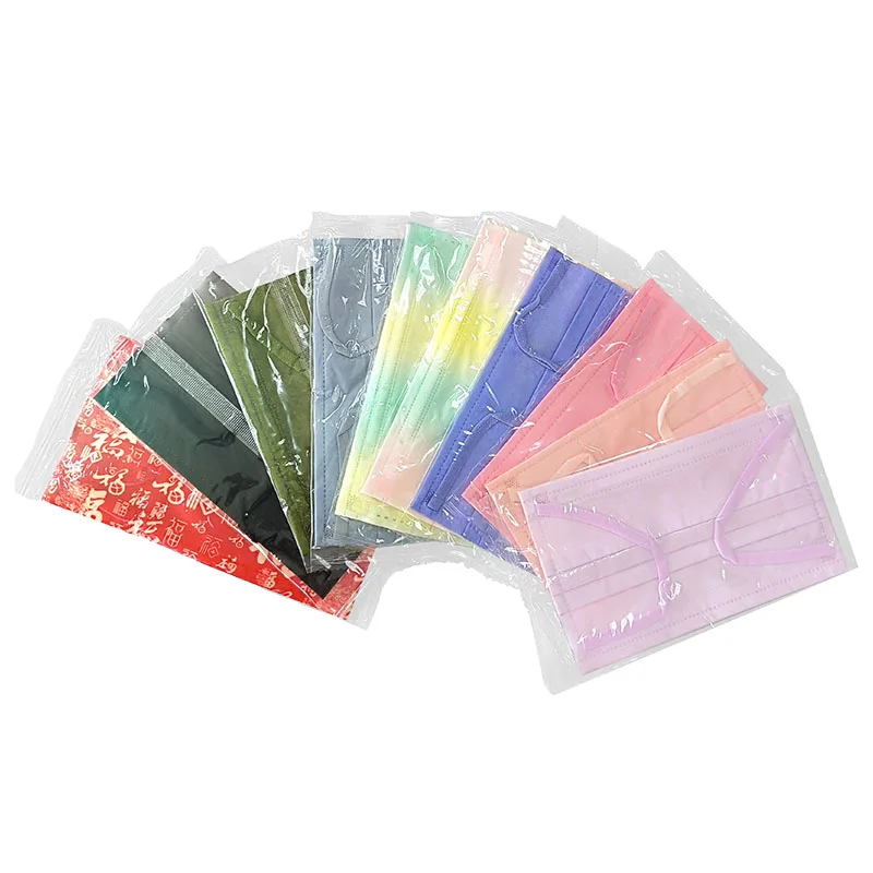 

30PCS Colorful Disposable mask Face Mask 3-layer Anti-Dust Masks Mouth Masks for adult individual packing