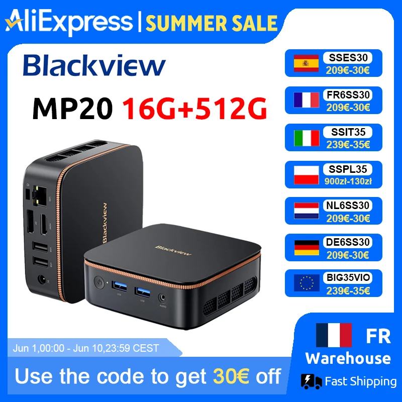 [World Premiere]Blackview MP20 NEW Mini PC Windows 11 AMD R3 3300U 16GB(Support Max 32GB) DDR4 512GB SSD 4K UHD