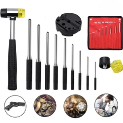 Roll Pin Punch Tool Set Storage Smithing Small Punch Long Tools Removing Repair Bench Block Roll Pin Punch Set Hammer Metric