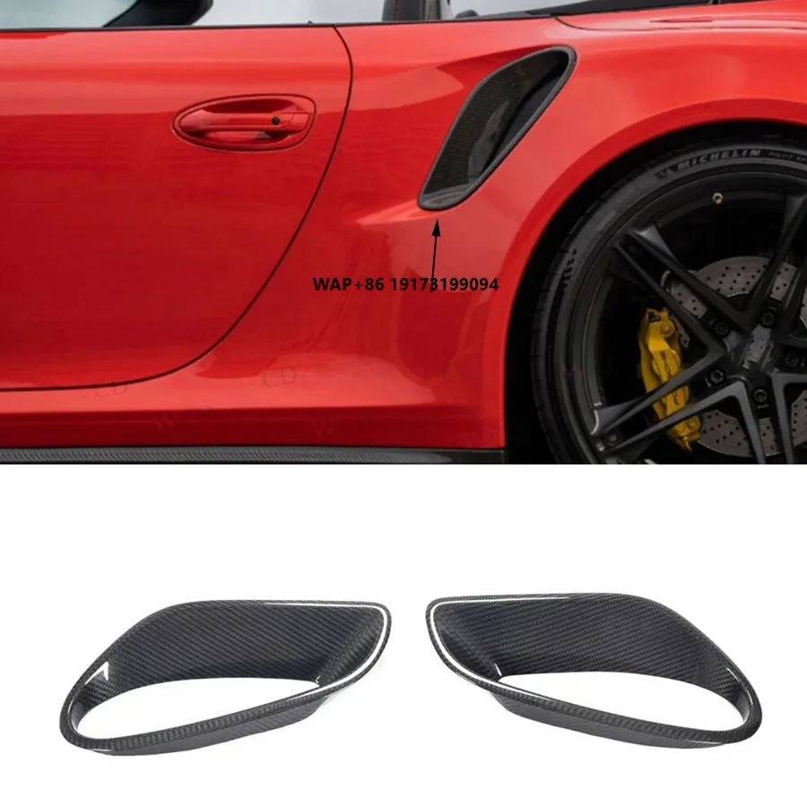 

Carbon Fiber Rear Side Fender Air Intake Scoops Side Vents Trim Bodykit for Porsche-911 991 Turbo S 2-Door 2014-2016