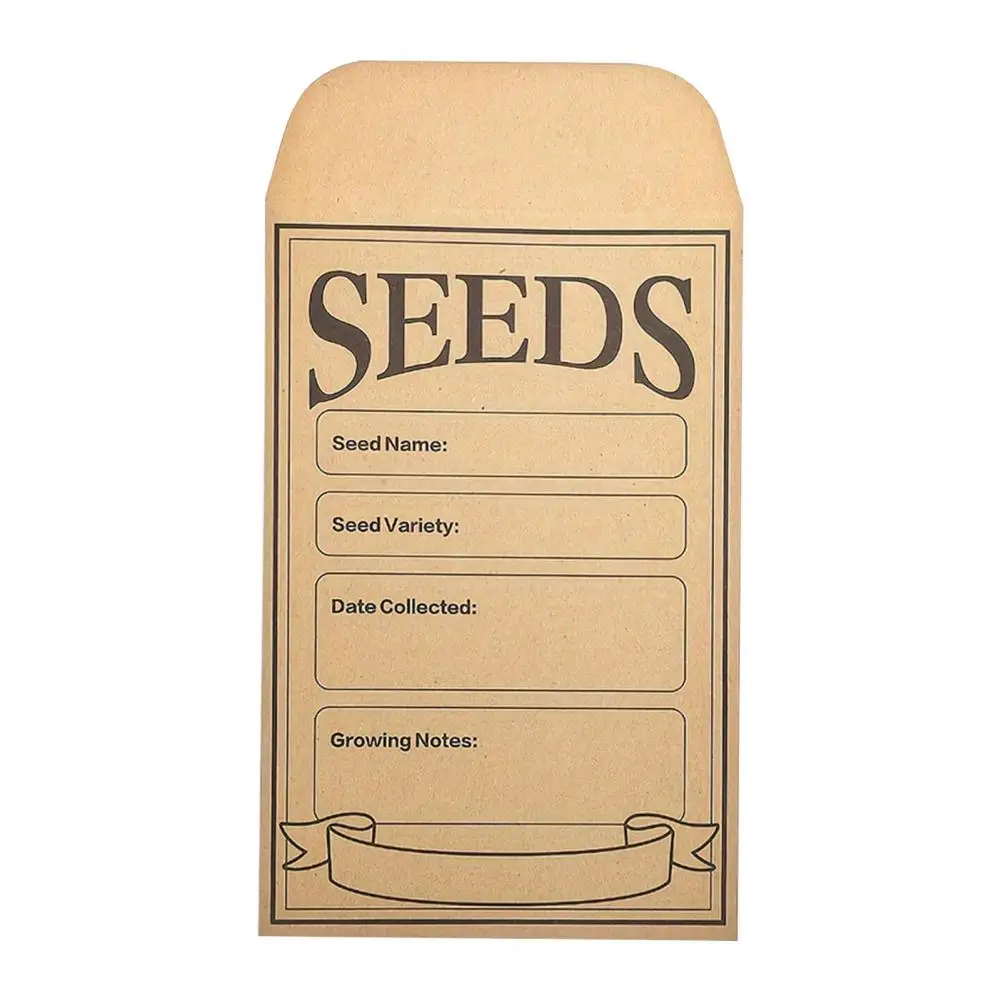 

Seeds Storage Bags Seeds Packaging Supplies 50pcs Kraft Paper Seeds Storage Envelopes with Transparent for Flowers for Home