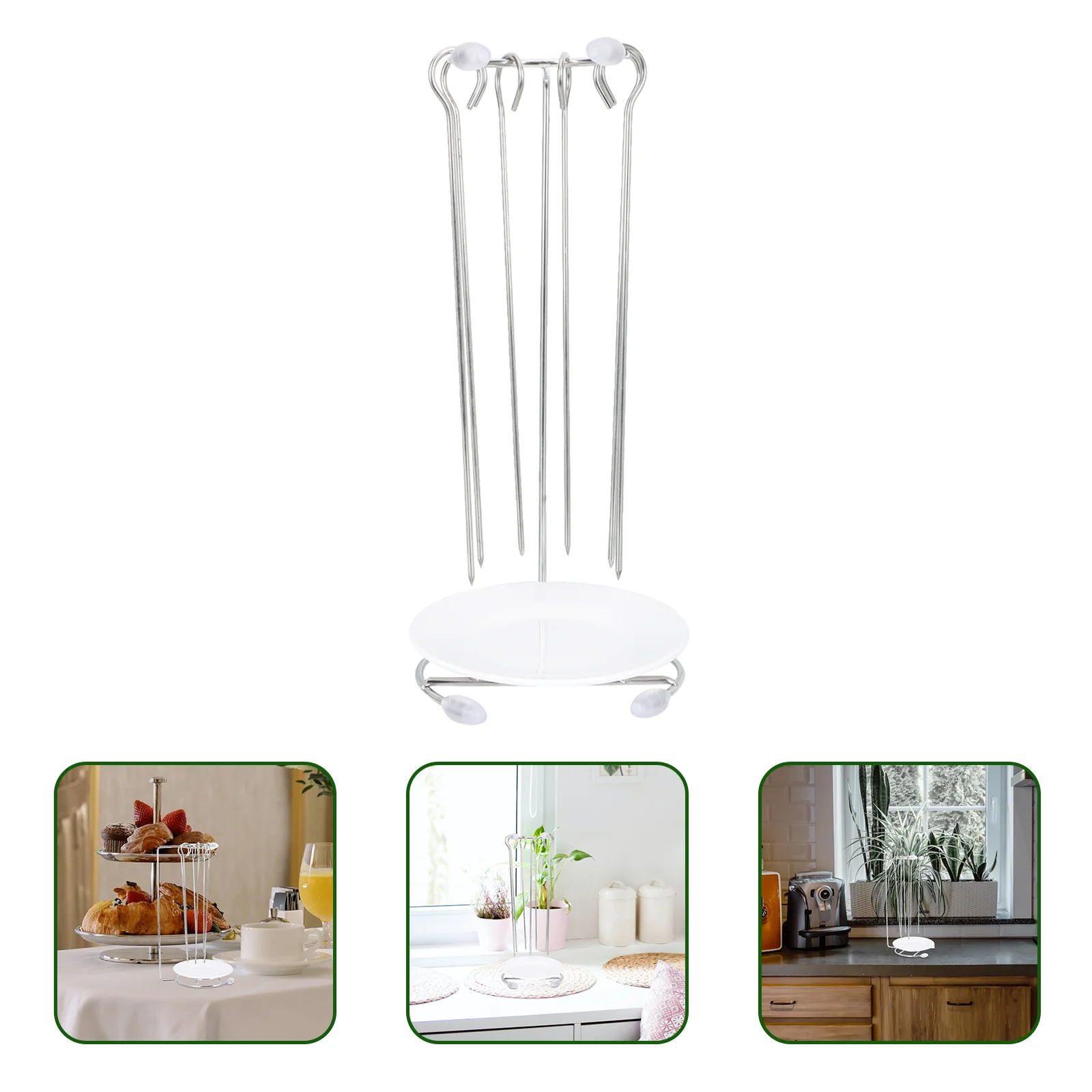 

Kebab Hanger Hanging Rack for Skewers Grilling Accesories Metal Sturdy Holder Stainless Steel Bbq Barbecue Organizer