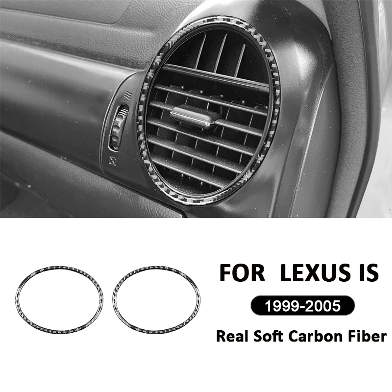 

For LEXUS IS 1999-2005 Carbon Fiber Car Instument Panel Door Side Left Right Air Outlet Frame Decoration Sticker Accessories