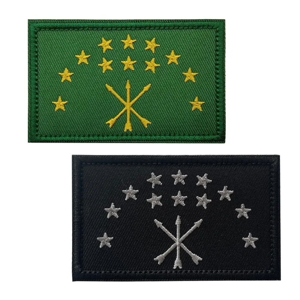 Flag Russia The Republic Of Adygea Adige Adyga Armband Embroidered Patches Hook & Loop Embroidery Badges Cloth Stripe