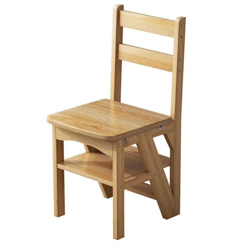 

Shipping Solid Wood Household Multifunctional Two-step Folding Ladder Step Stool Indoor Climbing Ladder Dual-use Small