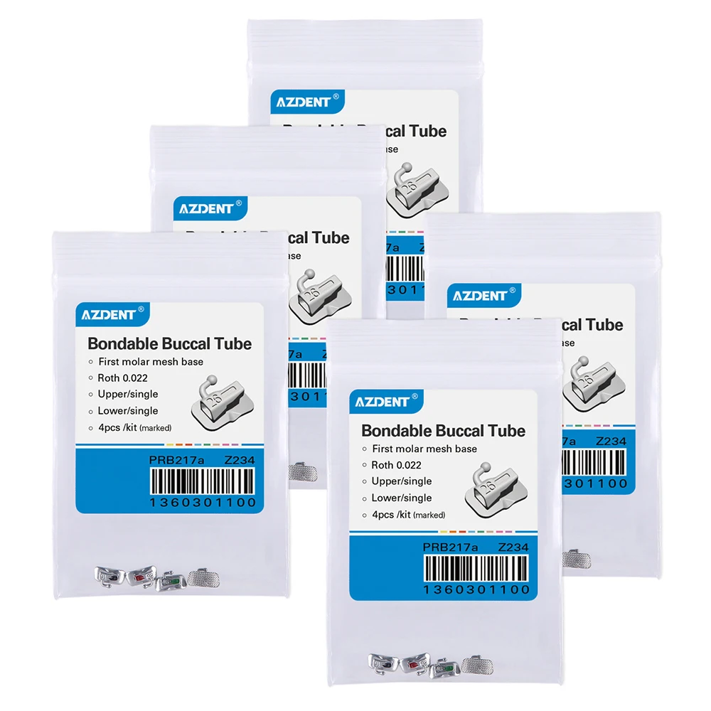 5 Packungen AZDENT Dental Kieferorthopädische Bukkalröhrchen 1. 2. Molarenzähne Mesh Base Nicht umwandelbar Bondable Roth MBT Edgewise 022/018 – Detail 7
