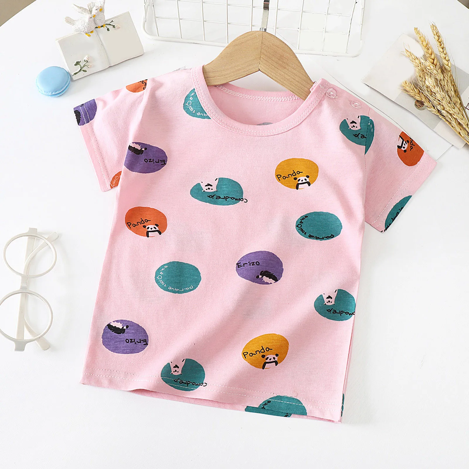 

Summer Baby T-Shirt Fashion Cartoon Girls Tees Short Sleeve Cotton Boys Tops Korean Casual Kids Clothes For 2-7y Cheap Stuff