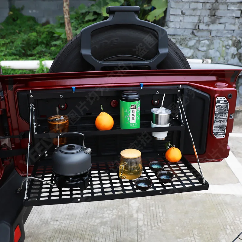 Suitable for Wrangler, tailgate rack, storage rack modification, outdoor multi-functional platform accessories