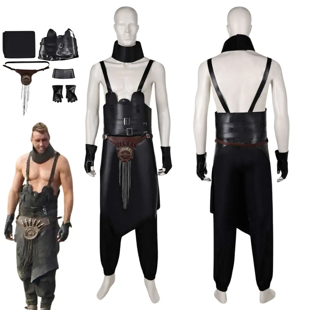 

Mad Movie Max Rictus Erectus Cosplay Fantasia Costume for Adult Men Disguise Overalls Pants Corset Belt Halloween Carnival Suit