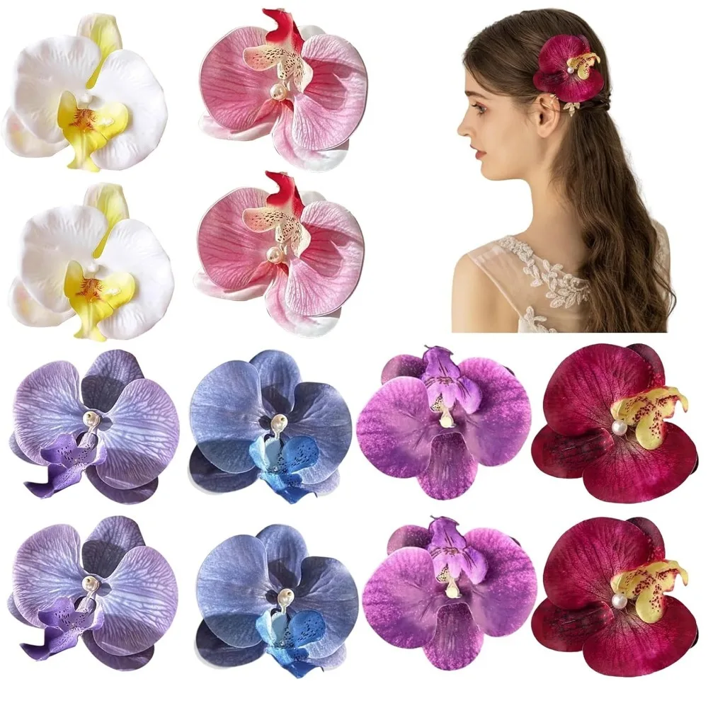 5/10Pcs Blume Schmetterling Orchidee Haar Clip Geeignet Strand Party Frühling Foto Requisiten Dekoration Künstliche Hawaiian Hochzeit Decor