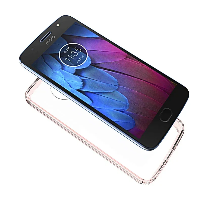 Hybrid Shockproof Cover Air Cushion Frame Case With Acrylic Crystal Clear Back Shell Mask For Motorola Moto G5s