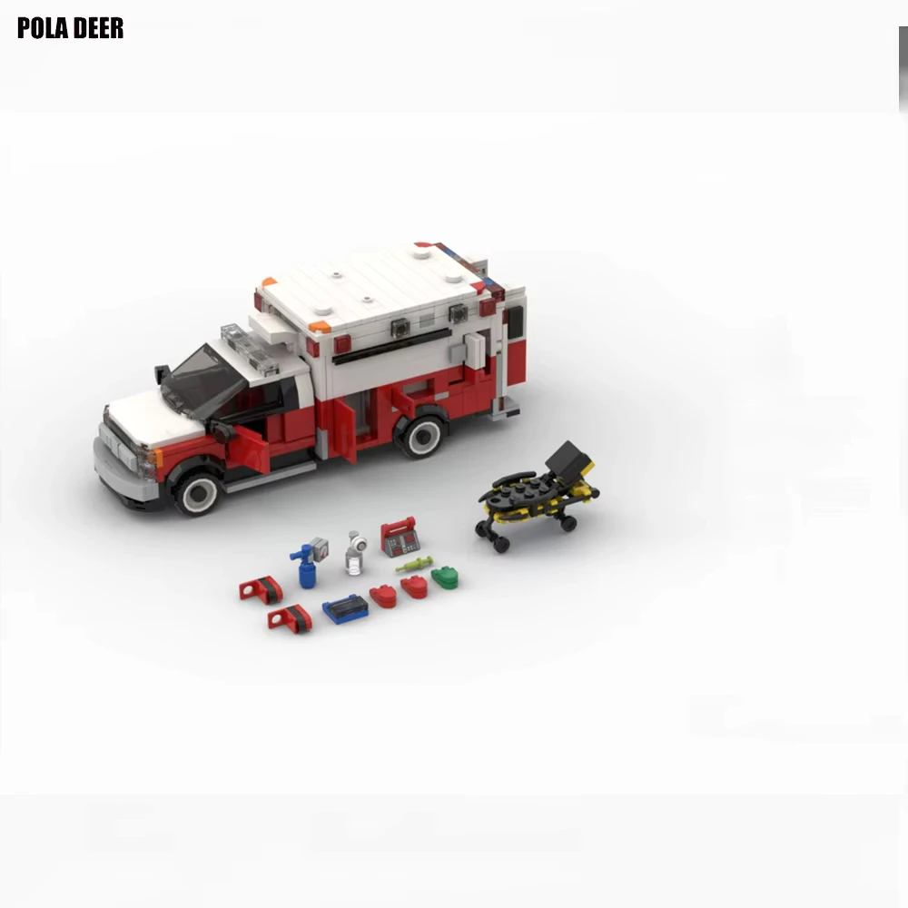 Paladeer 728 Teile New York City Krankenwagen Kreative Aufkleber Individuell Zusammengebaute Bausteine Lehrreiches Modellspielzeug Geschenk für Feiertage – Detail 6