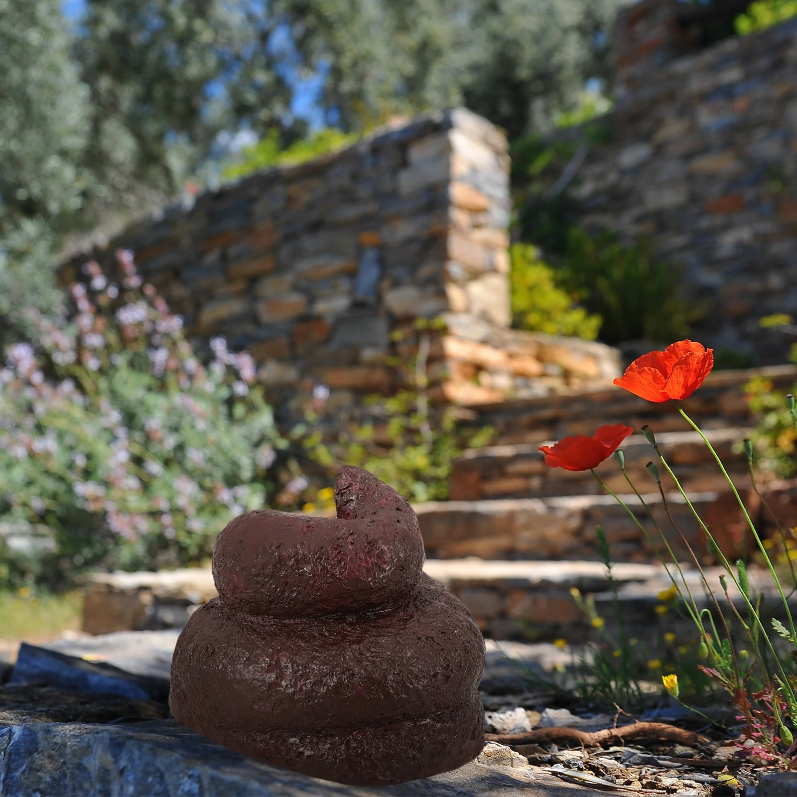 Resin Fake Poop Holder Outdoor Garden Hider Box Durable Yard Key Storage Case Hidden Key Container Front Yard Diversion