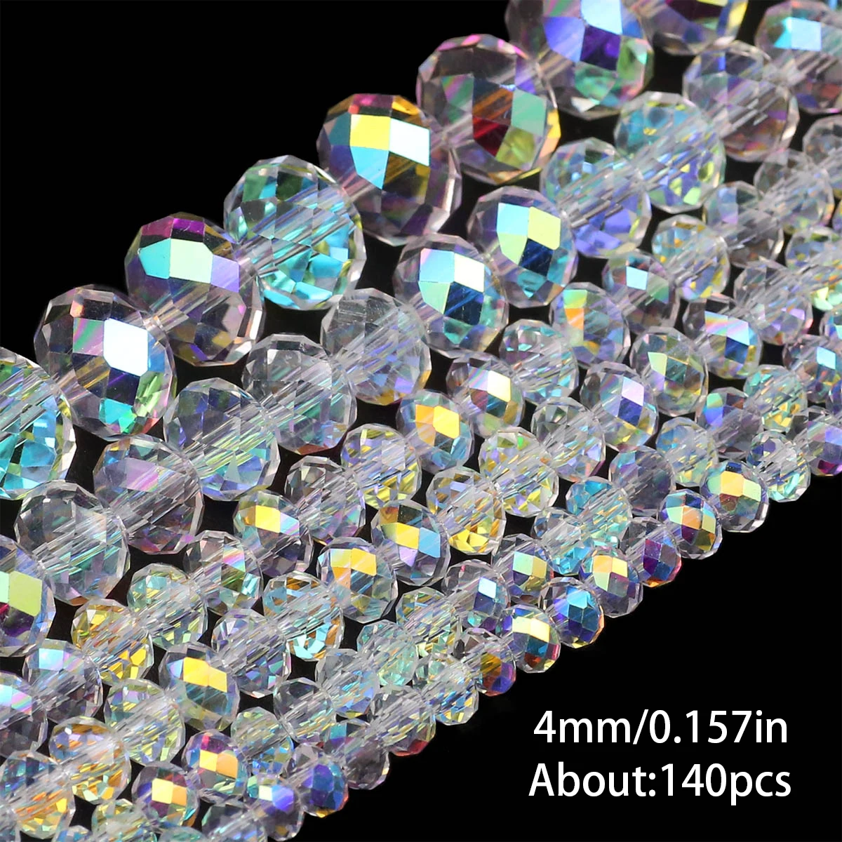 70–140 Stück 3/4/6/8 mm österreichischer Kristall, leuchtendes Glas, lose Distanzperlen für Schmuckherstellung, handgefertigtes Armband, Halskette, Zubehör