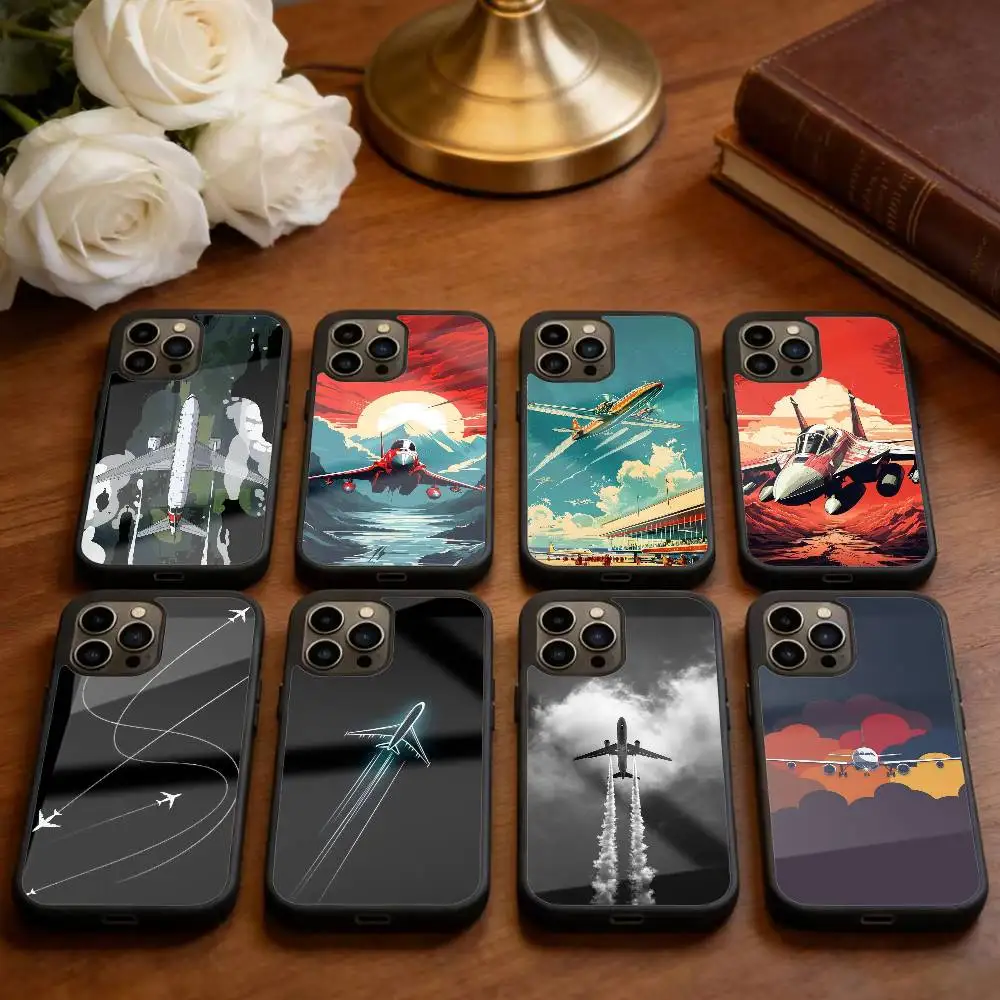 

Airplane Route Travel Matte Hard Phone Case For iPhone 14,16,15,13,17,12,Plus,Pro,Max Magnetic For Magsafe Frosted Cover