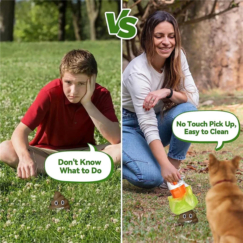 

1Set Portable Dog Pooper With 90 Bags 2-In-1 Dog Pooper For Large Medium And Small Dogs, Leak-Proof