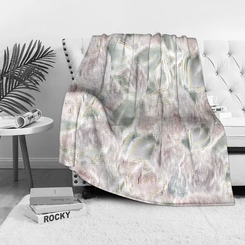 بطانية صوف مطرزة بالزهور، بطانية رمي دافئة ناعمة لتزيين غرفة النوم والأريكة