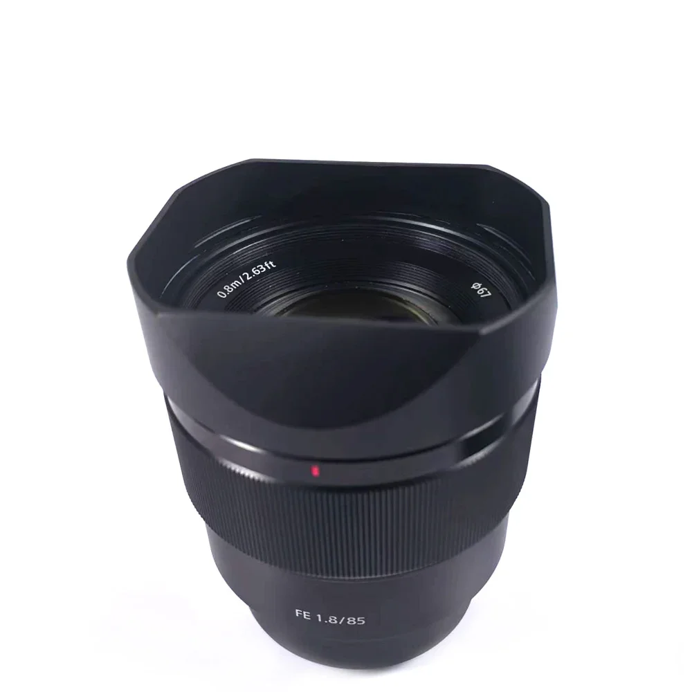 ออกแบบสําหรับ Sony FE 85 มม. F1.8 FE1.8/85 โลหะ Bayonet Square เลนส์ Hood พร้อมหมวก
