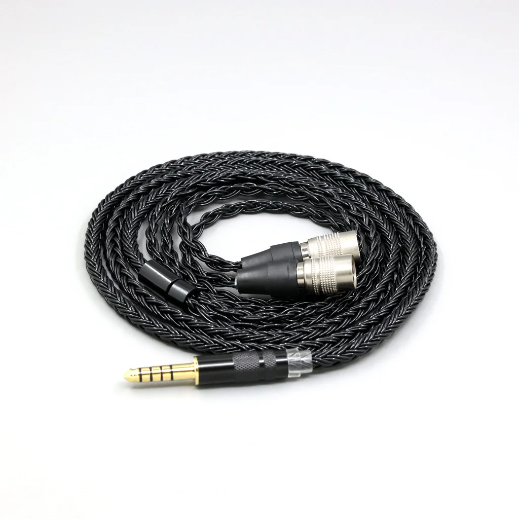 16-żyłowy czarny pleciony kabel słuchawkowy do Dan Clark Audio DCA NOIRE 2 RT XO X AEON STEALTH E3 EXPANSE, model LN008867 — zdjęcie produktu 7