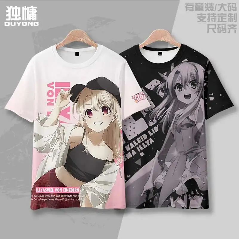 

Anime Fate/Kaleid Liner Short Sleeve T-Shirt Summer Cosplay Costume Casual Student Loose Tops anime