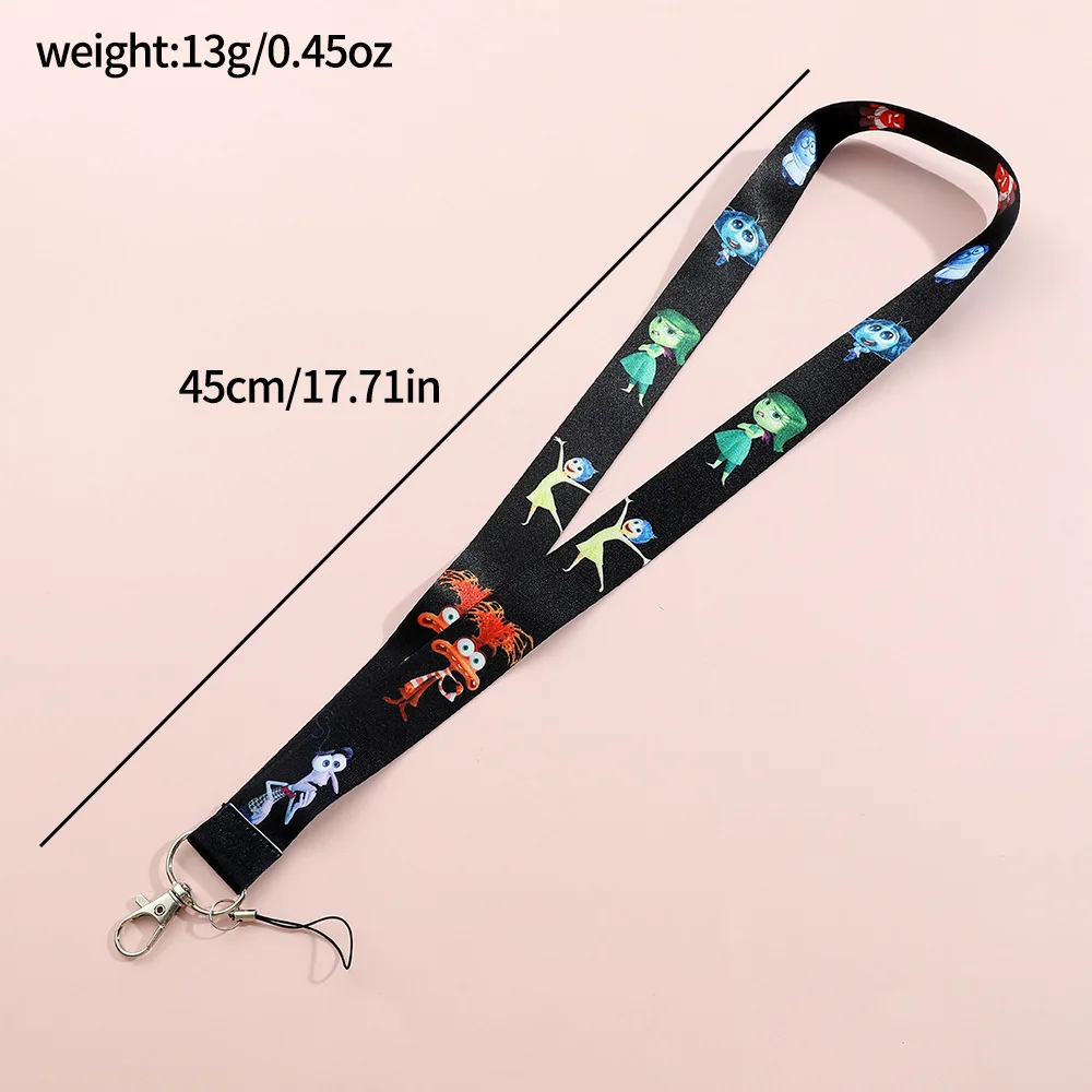 Disney Inside Out 2 Cartoon Lanyard for Key Neck Strap ID Card Badge Holder Keychain Accessories